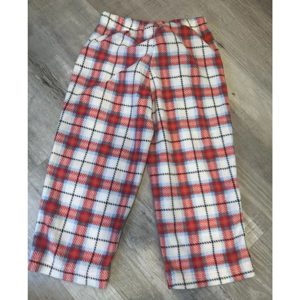 Wondershop At Target Kids 2T Pajama Pants Red Blue White Plaid Fleece Sleepwear